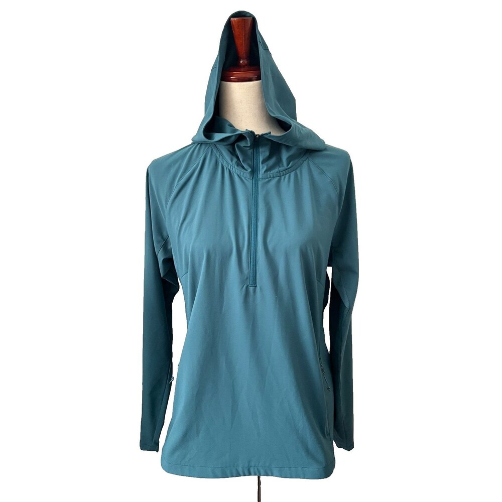 Kuhl Bandita 1/2 Zip Pullover Hoodie Women's M Blue Hiking Outdoor UPF 50 Light